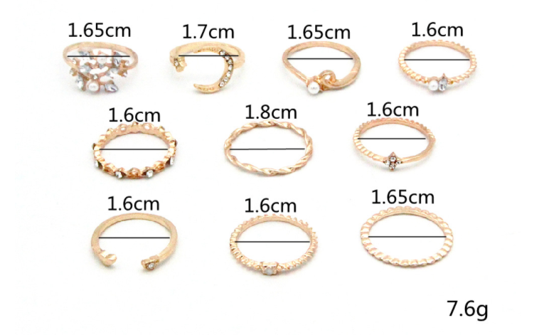 Bohemian 10-Piece Ring set