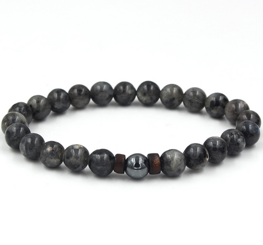 Men's Black Volcanic Stone Bracelet